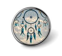 Badge rond en métal personnalisé en forme d'attrape-rêves natif pour vêtements, sacs, chapeaux, broches imprimées humoristiques, accessoires de décoration de fête, accessoires pour homme et femme