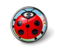 Badge rond en métal personnalisé en forme de coccinelle rouge pour vêtements, sacs, chapeau, broche imprimée humoristique, décoration de fête, accessoires pour homme et femme