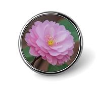 Badge rond en métal personnalisé en forme de fleur d'amandier pour vêtements, sacs, chapeau, broche imprimée humoristique, décoration de fête, accessoires pour homme et femme