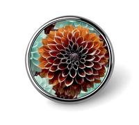 Badge rond en métal personnalisé en forme de fleur de dahlia pour vêtements, sacs, chapeaux, broche imprimée humoristique, décoration de fête, accessoires pour homme et femme