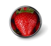 Badge rond en métal personnalisé en forme de fraise rouge pour vêtements, sacs, chapeau, broche humoristique imprimée, décoration de fête, accessoires pour homme et femme