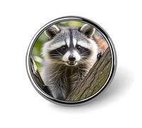 Badge rond en métal personnalisé en forme de raton laveur pour vêtements, sacs, chapeau, broche imprimée humoristique, décoration de fête, accessoires pour homme et femme