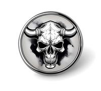 Badge rond en métal personnalisé en forme de tête de taureau pour vêtements, sacs, chapeau, broche imprimée humoristique, décoration de fête, accessoires pour homme et femme