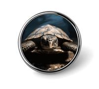 Badge rond en métal personnalisé en forme de tortue d'animal - Pour vêtements, sacs, chapeaux, décorations de fête - Accessoires pour homme et femme