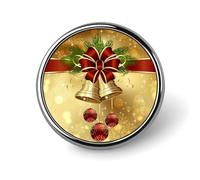 Badge rond en métal personnalisé « Merry Christmas » - Pour vêtements, sacs, chapeau - Décoration de fête - Accessoires pour homme et femme