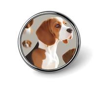 Badge rond en métal personnalisé motif chien beagle pour vêtements, sacs, chapeau, broche imprimée humoristique, décoration de fête, accessoires pour homme et femme