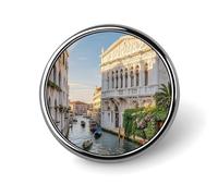 Badge rond en métal personnalisé Old Buildings - Pour vêtements, sacs, chapeaux - Broche imprimée humoristique - Décoration de fête - Accessoires pour homme et femme