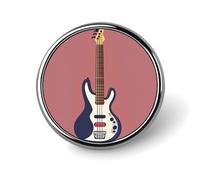 Badge rond en métal personnalisé pour guitare, basse, instruments de musique - Pour vêtements, sacs, chapeaux, décorations de fête - Accessoires pour homme et femme