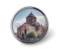 Badge rond en métal personnalisé pour l'église arménienne - Pour vêtements, sacs, chapeaux - Décoration de fête - Accessoires pour homme et femme