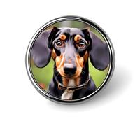 Badge rond en métal personnalisé pour vêtements, sacs, chapeaux, décorations de fête, accessoires pour homme et femme Motif teckel Weiner