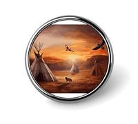 Badge rond en métal personnalisé tribus amérindiennes pour vêtements, sacs, chapeaux, broche imprimée humoristique, décoration de fête, accessoires pour homme et femme