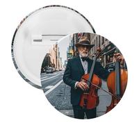 Badge rond en métal pour chanteur de rue et double basse, broche légère pour sac à dos, épingles à boutons tendance pour chemises, vestes, châle, manteau, unisexe, 20PCS, Fer blanc, épingles rondes en