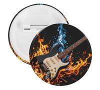 Badge rond en métal pour guitare électrique, broche légère pour sac à dos, épingles à boutons tendance pour chemises, vestes, châle, manteau, unisexe, 5PCS, Fer blanc, épingles rondes en métal