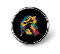 Badge rond en métal pour joueur de cricket, motif imprimé, badge personnalisé, 2,5 cm