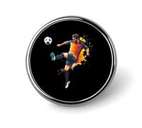 Badge rond en métal pour joueur de football, motif imprimé, badge personnalisé en forme de cercle, 2,5 cm
