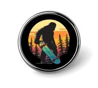 Badge rond en métal pour skateboard Bigfoot, motif imprimé, badge personnalisé en forme de cercle, 2,5 cm