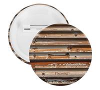 Badge rond en métal pour tableau en bois, broche légère pour sac à dos, épingles à boutons tendance pour chemises, vestes, châle, manteau, unisexe, 5PCS, Fer blanc, épingles rondes en métal