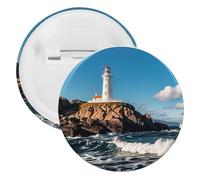 Badge rond en métal pour voiliers de jour, broche légère pour sac à dos, épingles à boutons tendance pour chemises, vestes, châle, manteau, unisexe, 5PCS, Fer blanc, épingles rondes en métal