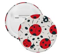 Badge rond en métal rouge et noir à pois - Broche légère pour sac à dos - Épingles tendance pour chemises, vestes, châles, manteaux - Unisexe, 20PCS, Fer blanc, épingles rondes en métal
