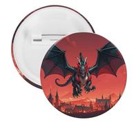 Badge rond en métal rouge et noir cool - Broche légère pour sac à dos - Épingles à boutons tendance pour chemises, vestes, châles, manteaux - Unisexe, 20PCS, Fer blanc, épingles rondes en métal