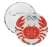 Badge rond en métal sur le thème des animaux marins, broche légère pour sac à dos, épingles à boutons tendance pour chemises, vestes, châle, manteau, unisexe, 5PCS, Fer blanc, épingles rondes en métal