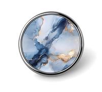 Badge rond en métal texturé bleu gris, motif imprimé, badge rond personnalisé, 2,5 cm