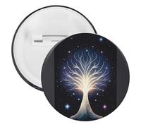 Badge rond en métal « The Tree of Psychic Life » - Broche légère pour sac à dos - Épingles à boutons tendance pour chemises, vestes, châles, manteaux - Unisexe, 5PCS, Fer blanc, épingles rondes en