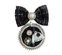 Badge rond en tissu élégant pour vêtements et bijoux - Accessoire de mode floral pour femme et fille - Accessoire décontracté, taille unique, Comme décrit