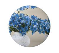 Badge rond floral gris sarcelle et blanc - Design en fer blanc durable avec impression sur un seul côté, parfait pour les cadeaux personnalisés et la décoration de vêtements, taille unique