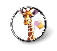 Badge rond girafe mignon en émail broche bouton broche personnalisée vêtements décoration unisexe porte-badge chapeaux sacs chemises décoration
