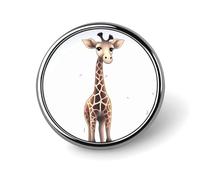 Badge rond girafe mignon pour hommes et femmes, épingles à revers élégantes et durables, badges en métal légers pour chemises, vestes, chapeaux