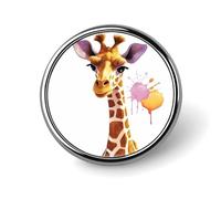 Badge rond girafe pour hommes et femmes, épingles à revers élégantes et durables, badges métalliques légers pour chemises, vestes, chapeaux