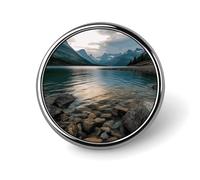 Badge rond Glacier National Park - Aspect exquis et tendance - Emblème en métal - Pour vêtements, sacs, chapeaux, décoration, bijoux, cadeau