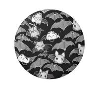 Badge rond gris chauve-souris d'Halloween - Design en fer blanc durable avec impression sur un seul côté, parfait pour les cadeaux personnalisés et la décoration de vêtements, taille unique