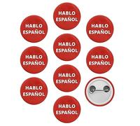 Badge rond Hablo Español - Badge Yo Hablo Espanol Langue étrangère pour professeur d'espagnol (5,7 cm)