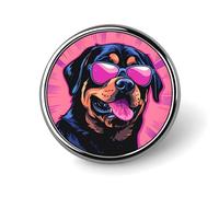 Badge rond humoristique représentant un rottweiler, à épingler ou à porter comme une broche, cadeau pour hommes et femmes, 2,5 cm (1 pouce).