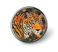 Badge rond imprimé botanique tigre mignon broche chapeaux vestes décoration personnalisé épinglette vêtements bijoux accessoires pour fête de mariage cadeau