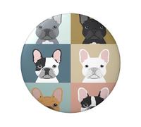 Badge rond imprimé bouledogue français 6 cm sur un seul côté, parfait pour une décoration personnelle et un cadeau, taille unique, Métal
