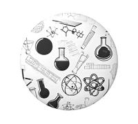 Badge rond imprimé chimie - Design en fer blanc durable avec impression sur un seul côté, parfait pour les cadeaux personnalisés et la décoration de vêtements, taille unique