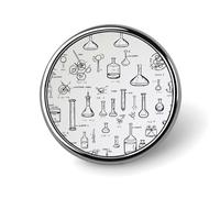 Badge rond imprimé chimie personnalisé en métal pour vêtements, sacs, chapeaux, broche imprimée humoristique, décoration de fête, accessoires pour homme et femme