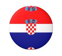 Badge rond imprimé drapeau de la République de Croatie pour décoration de coupe du monde, cadeaux de fête et accessoires de mode, One Size, Fer