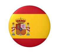 Badge rond imprimé drapeau espagnol pour décoration de coupe du monde, cadeaux de fête et accessoires de mode, One Size, Fer