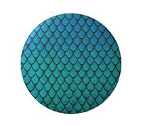 Badge rond imprimé écailles de poisson bleu 6 cm sur un seul côté, parfait pour décoration personnelle et cadeau, taille unique, Métal