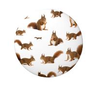 Badge rond imprimé écureuil mignon de 6 cm sur un seul côté, parfait pour décoration personnelle et cadeau, taille unique, Métal