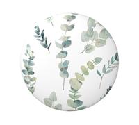 Badge rond imprimé feuilles d'eucalyptus 6 cm sur un seul côté, parfait pour décoration personnelle et cadeau, taille unique, Métal