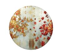 Badge rond imprimé feuilles dorées de 6 cm sur un seul côté, parfait pour une décoration personnelle et un cadeau, taille unique, Métal