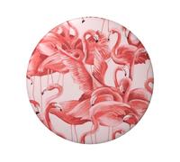 Badge rond imprimé flamant rose de 6 cm sur un seul côté, parfait pour une décoration personnelle et un cadeau, taille unique, Métal