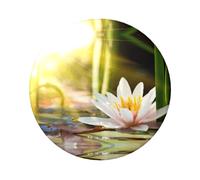 Badge rond imprimé fleur de lotus 6 cm sur un seul côté, parfait pour décoration personnelle et cadeau, taille unique, Métal