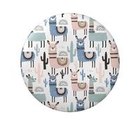 Badge rond imprimé lama alpaga cactus 6 cm sur un seul côté, parfait pour décoration personnelle et cadeau, taille unique, Métal