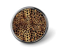 Badge rond imprimé léopard - Aspect exquis et tendance - Emblème en métal pour vêtements, sacs, chapeaux, décoration, bijoux, cadeau